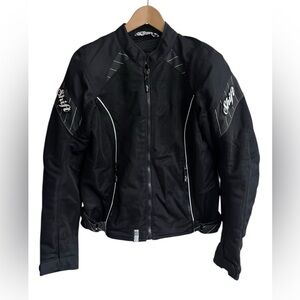 VTG SHIFT Y2K 2009 Women’s Padded Black Moto Biker Protective Jacket Sz M EUC